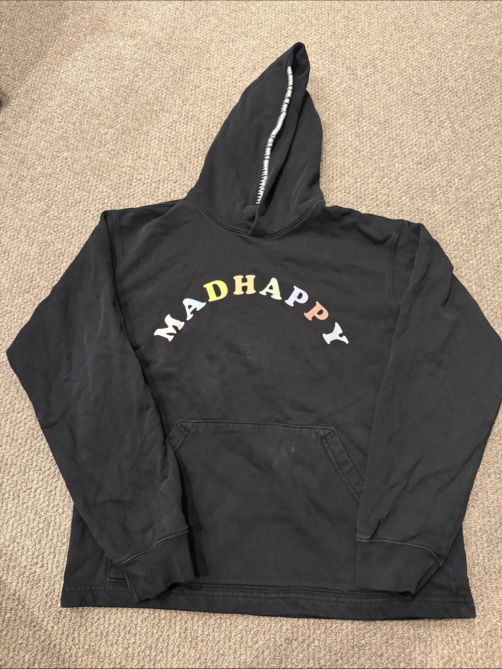 Madhappy Black Hoodie with Multicolor Arch Logo